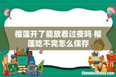 榴莲开了能放着过夜吗 榴莲吃不完怎么保存