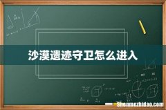 沙漠遗迹守卫怎么进入