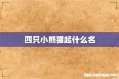 四只小熊猫起什么名