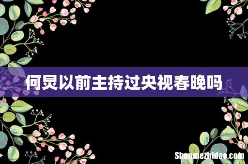 何炅以前主持过央视春晚吗