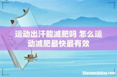 运动出汗能减肥吗 怎么运动减肥最快最有效