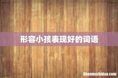 形容小孩表现好的词语