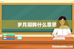 岁月凝眸什么意思