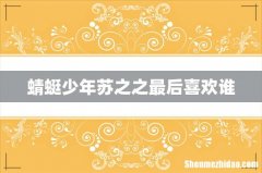 蜻蜓少年苏之之最后喜欢谁