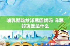 哺乳期吃炒洋葱回奶吗 洋葱的功效是什么