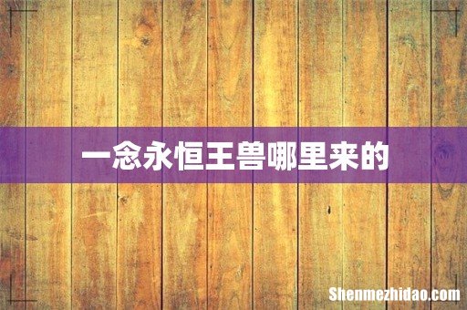 一念永恒王兽哪里来的