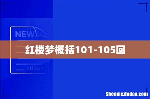 红楼梦概括101-105回