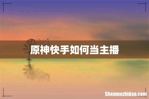 原神快手如何当主播