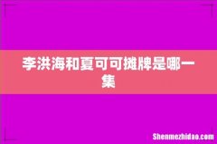 李洪海和夏可可摊牌是哪一集