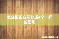 怎么把正方形分成4个一样的图形