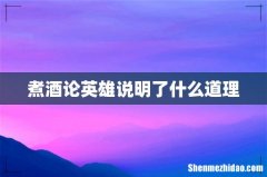 煮酒论英雄说明了什么道理