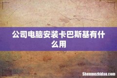 公司电脑安装卡巴斯基有什么用