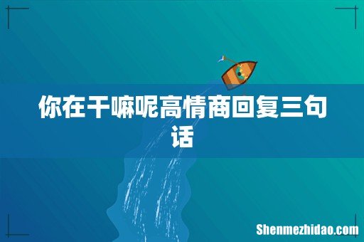你在干嘛呢高情商回复三句话