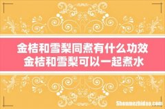 金桔和雪梨同煮有什么功效 金桔和雪梨可以一起煮水喝吗