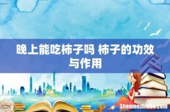 晚上能吃柿子吗 柿子的功效与作用
