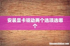 安装显卡驱动两个选项选哪个