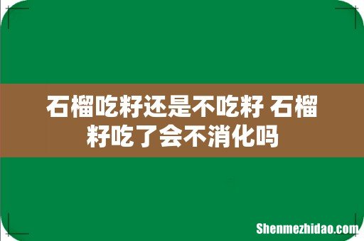 石榴吃籽还是不吃籽 石榴籽吃了会不消化吗