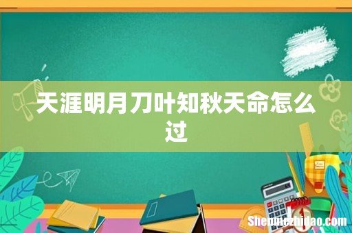 天涯明月刀叶知秋天命怎么过