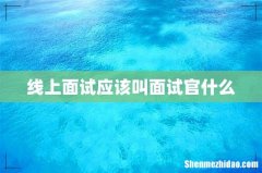 线上面试应该叫面试官什么