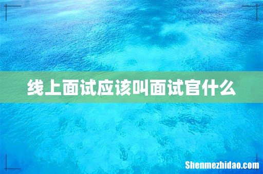 线上面试应该叫面试官什么