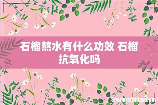 石榴熬水有什么功效 石榴抗氧化吗