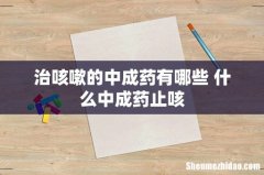 治咳嗽的中成药有哪些 什么中成药止咳