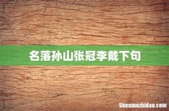 名落孙山张冠李戴下句