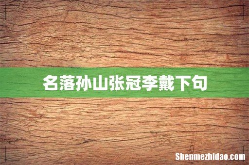 名落孙山张冠李戴下句