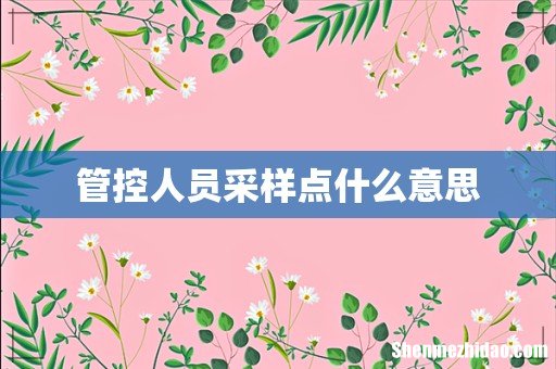 管控人员采样点什么意思