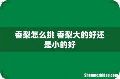 香梨怎么挑 香梨大的好还是小的好
