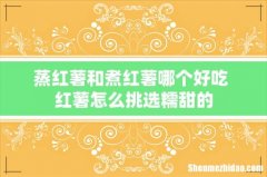 蒸红薯和煮红薯哪个好吃 红薯怎么挑选糯甜的
