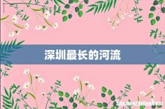 深圳最长的河流
