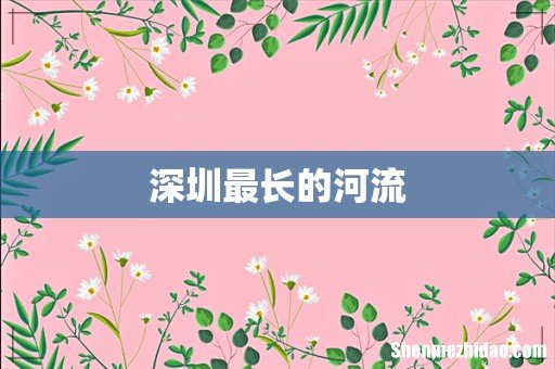 深圳最长的河流