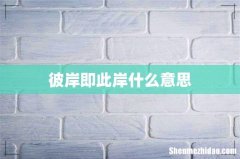 彼岸即此岸什么意思