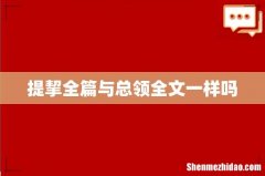 提挈全篇与总领全文一样吗
