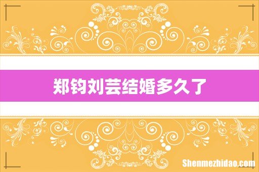 郑钧刘芸结婚多久了