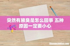 突然有腋臭是怎么回事 五种原因一定要小心