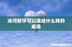 冰河新字可以组成什么样的成语