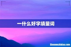 一什么好字填量词