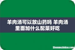 羊肉汤可以放山药吗 羊肉汤里面加什么配菜好吃