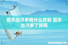 夏天出汗多有什么好处 夏天出汗多了好吗