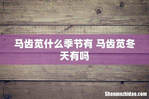 马齿苋什么季节有 马齿苋冬天有吗