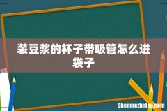 装豆浆的杯子带吸管怎么进袋子