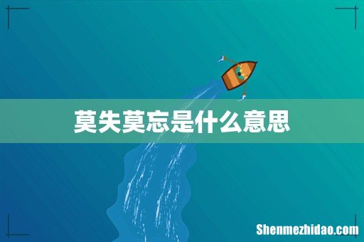 莫失莫忘是什么意思