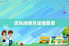 清风待明月是啥意思