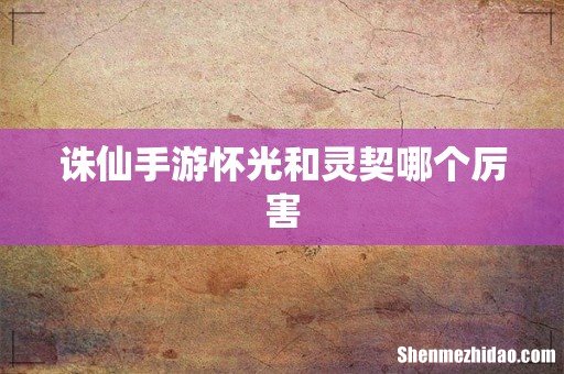 诛仙手游怀光和灵契哪个厉害