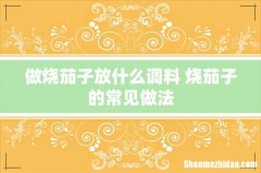 做烧茄子放什么调料 烧茄子的常见做法