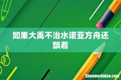 如果大禹不治水诺亚方舟还飘着