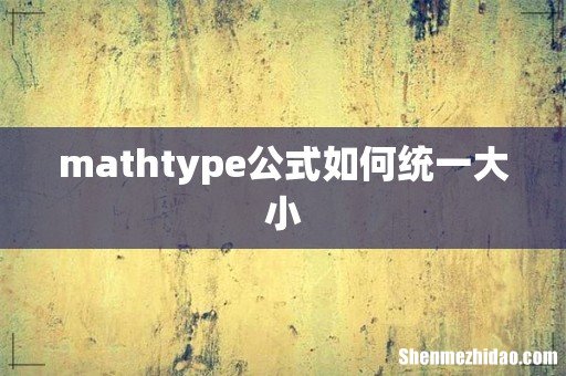 mathtype公式如何统一大小