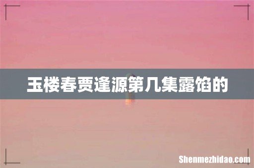 玉楼春贾逢源第几集露馅的